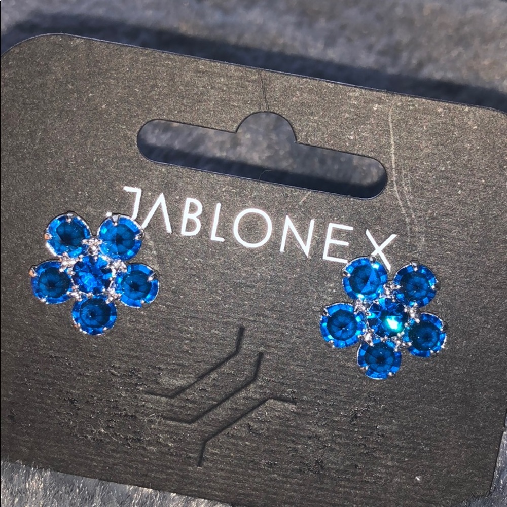 Blue flowered earrings